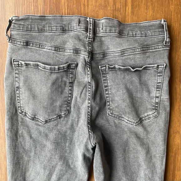 Free People Jeans Womens 29 Distressed Holes Busted Knee Faded Black Gray Skinny - Picture 5 of 14